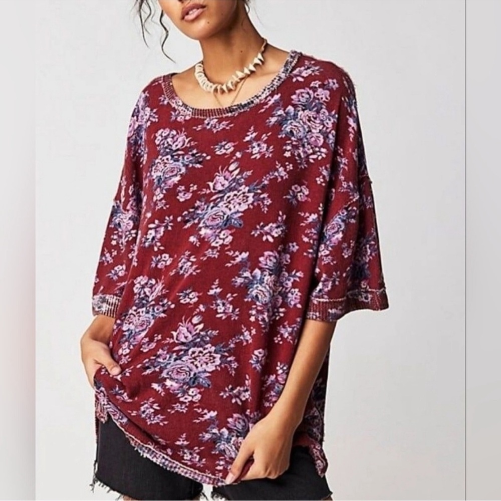 Free people you and me floral tee